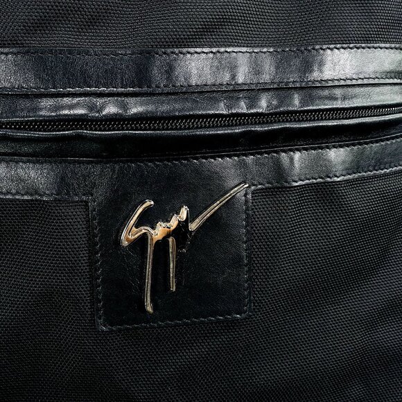 Giuseppe Zanotti Randy Technical Black + Silver Leather + Canvas Bag Backpack - Picture 7 of 16